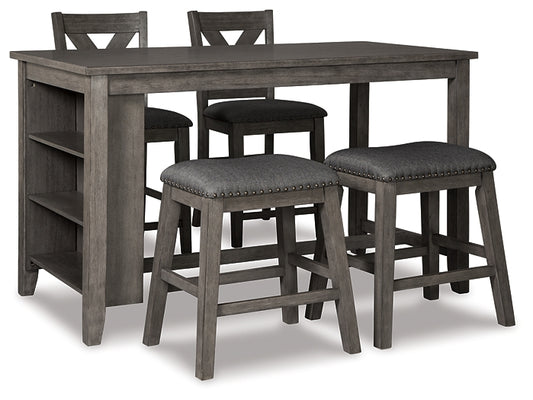 Caitbrook Counter Height Dining Table and 4 Barstools