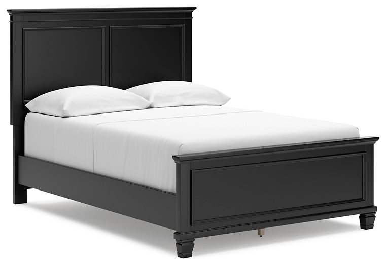 Lanolee Full Panel Bed with Mirrored Dresser and Chest