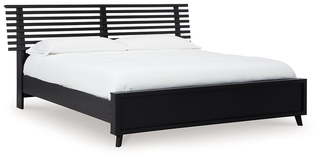 Danziar Queen Panel Bed with Mirrored Dresser, Chest and 2 Nightstands