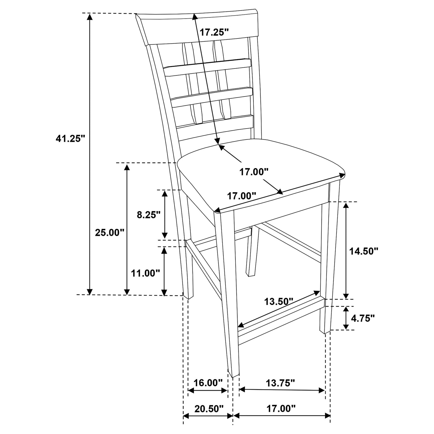 Gabriel 7-piece Square Counter Height Dining Set Cappuccino