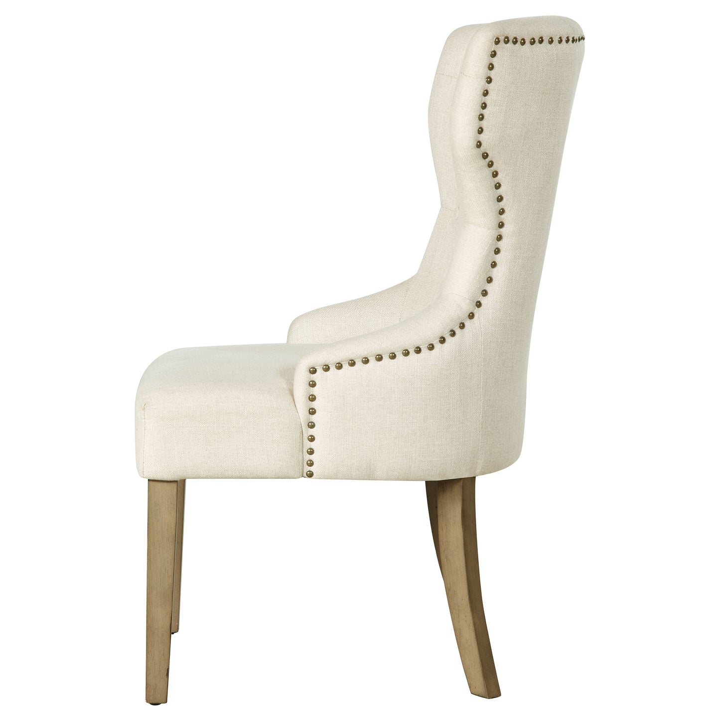 Baney Tufted Upholstered Dining Chair Beige and Rustic Grey