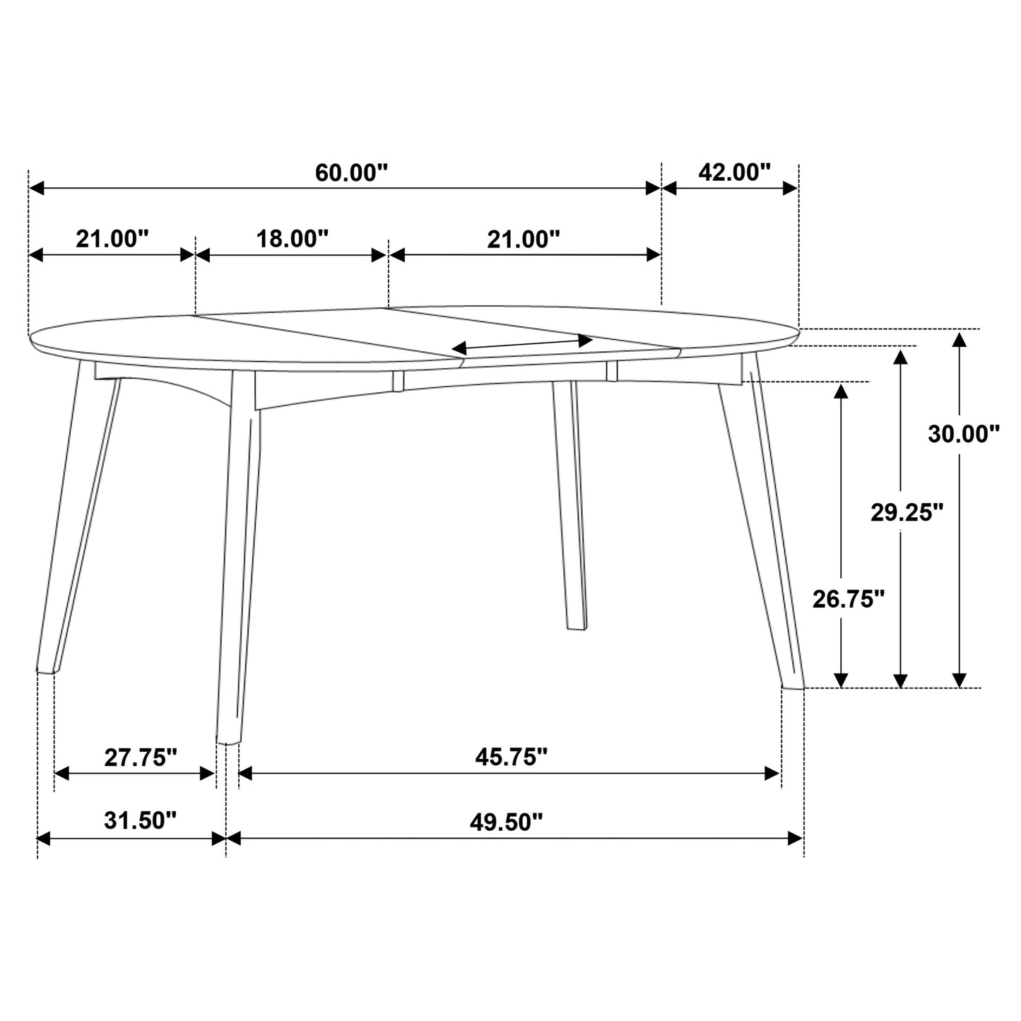 Jedda 5-piece Oval Dining Table Set Dark Walnut