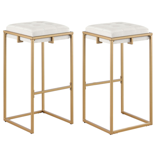 Nadia Upholstered Backless Bar Stool Beige (Set of 2)