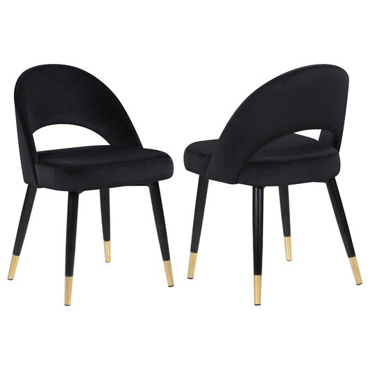 Lindsey Upholstered Dining Side Chair Black (Set of 2)