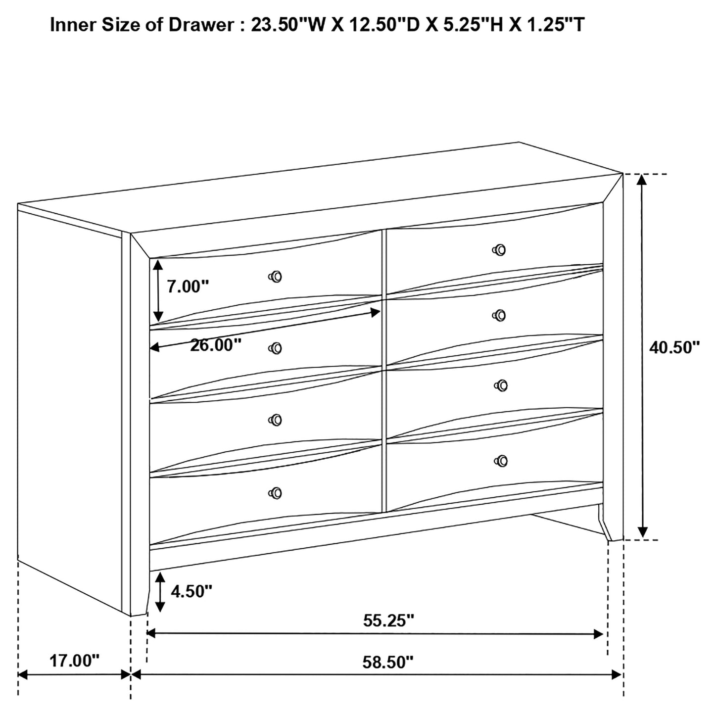 Briana 8-drawer Dresser Black