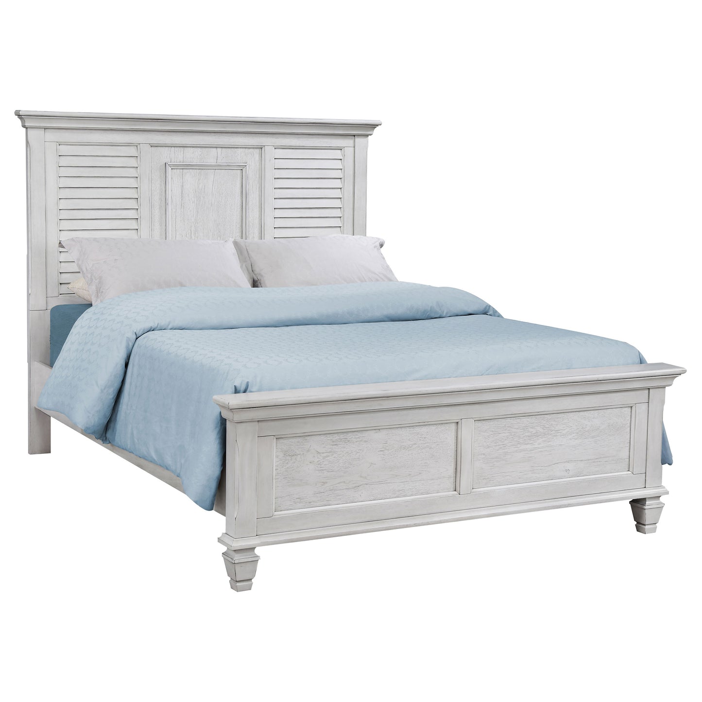 Franco 4-piece Queen Bedroom Set Distressed White