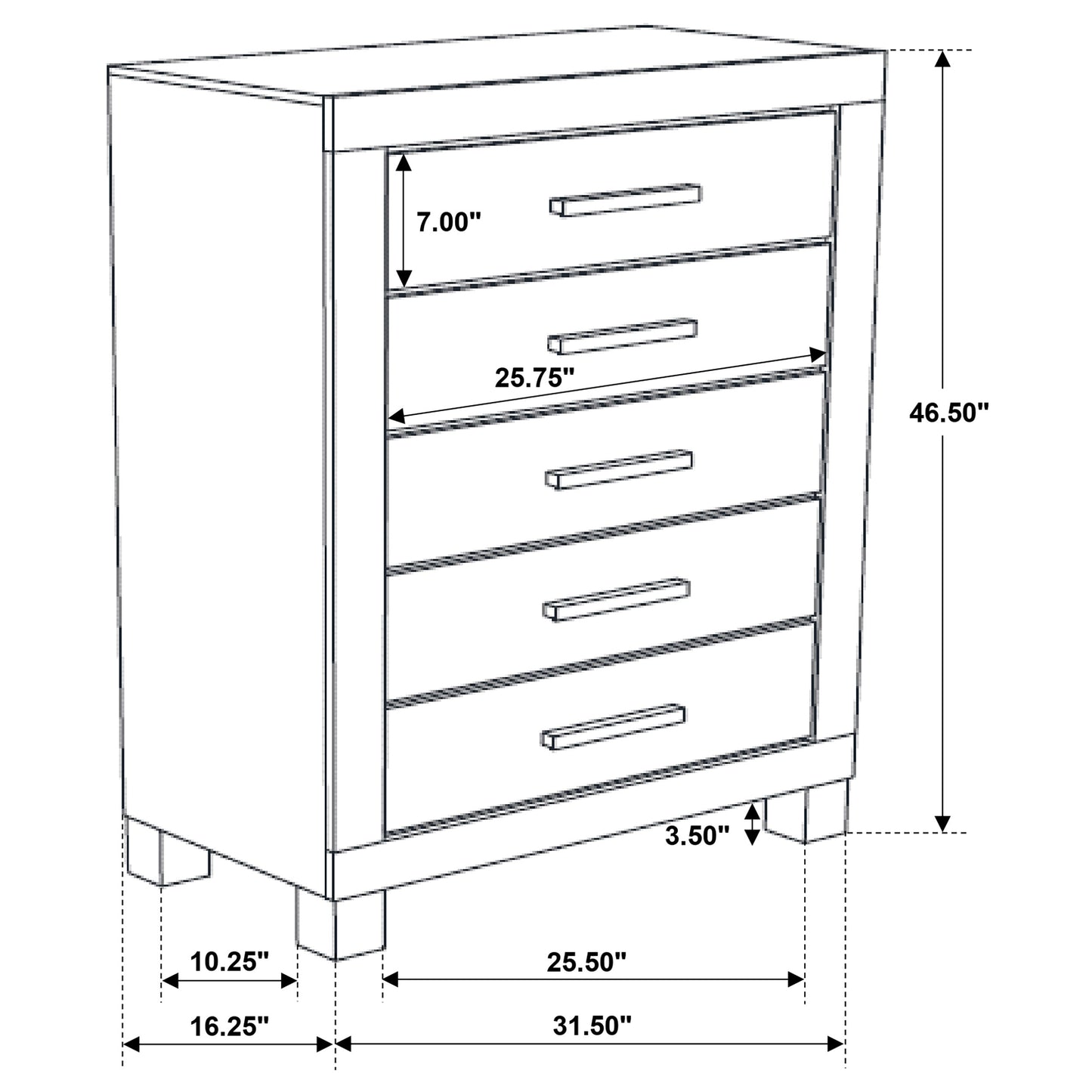 Woodmont 5-drawer Bedroom Chest Rustic Golden Brown