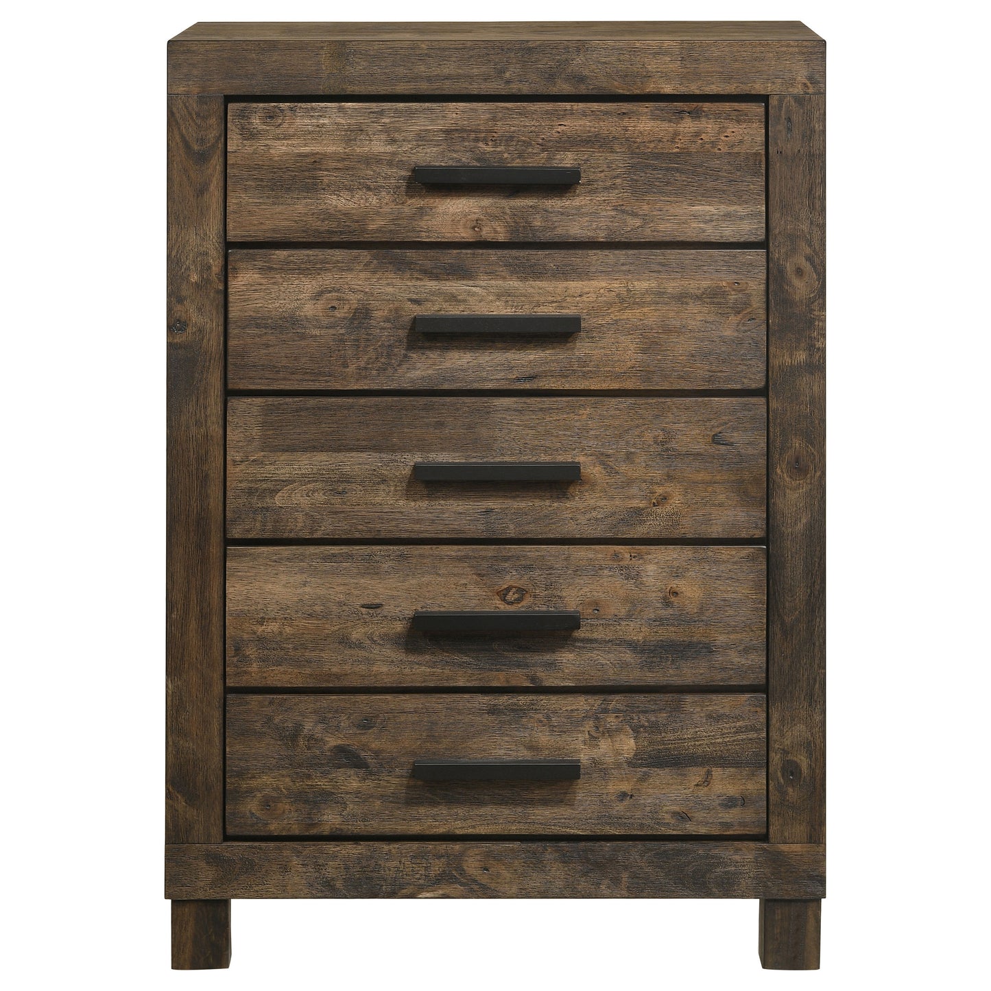 Woodmont 5-drawer Bedroom Chest Rustic Golden Brown