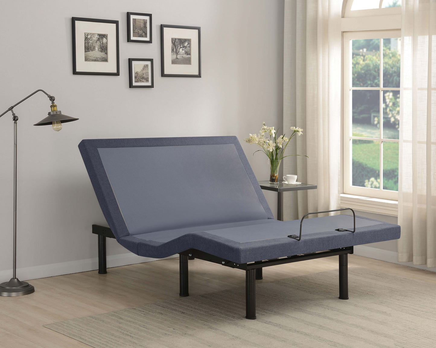 Negan Eastern King Adjustable Bed Base Grey and Black