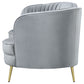 Sophia Upholstered Channel Tufted Loveseat Grey