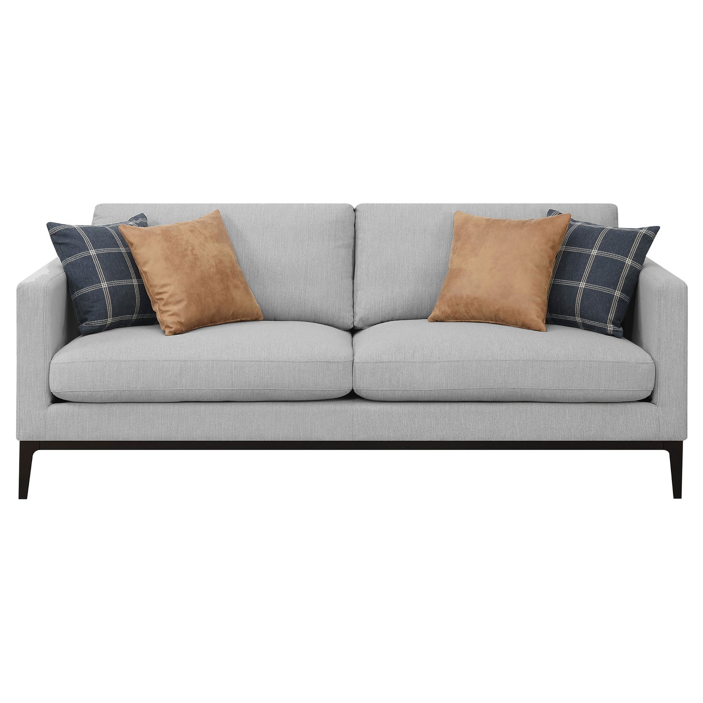 Apperson 3-piece Upholstered Track Arm Sofa Set Light Grey