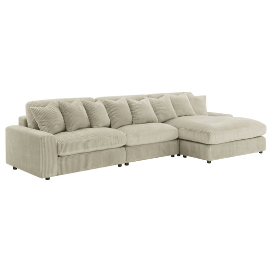 Blaine Upholstered Reversible Chaise Sectional Sofa Sand