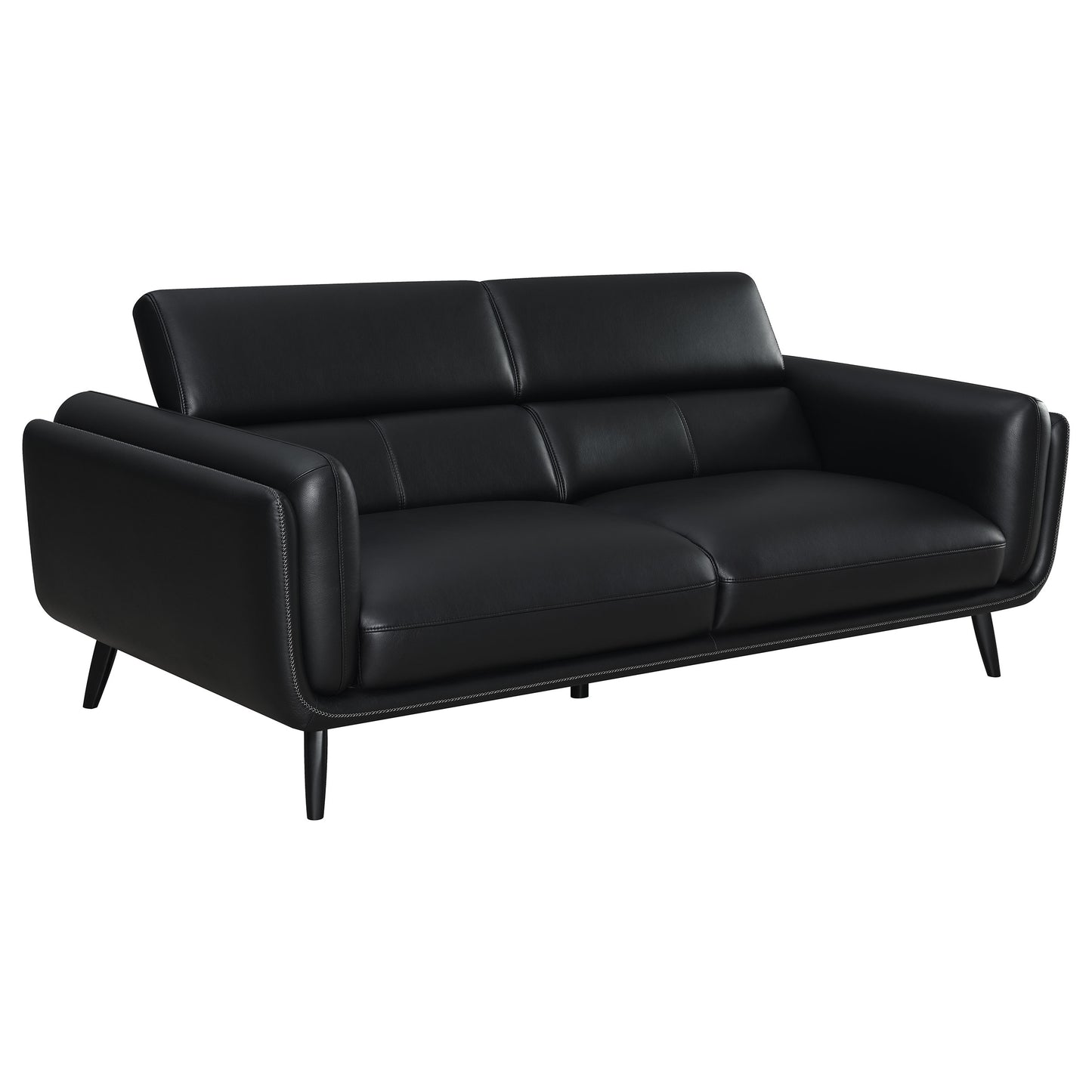 Shania 2-piece Upholstered Low Back Sofa Set Black