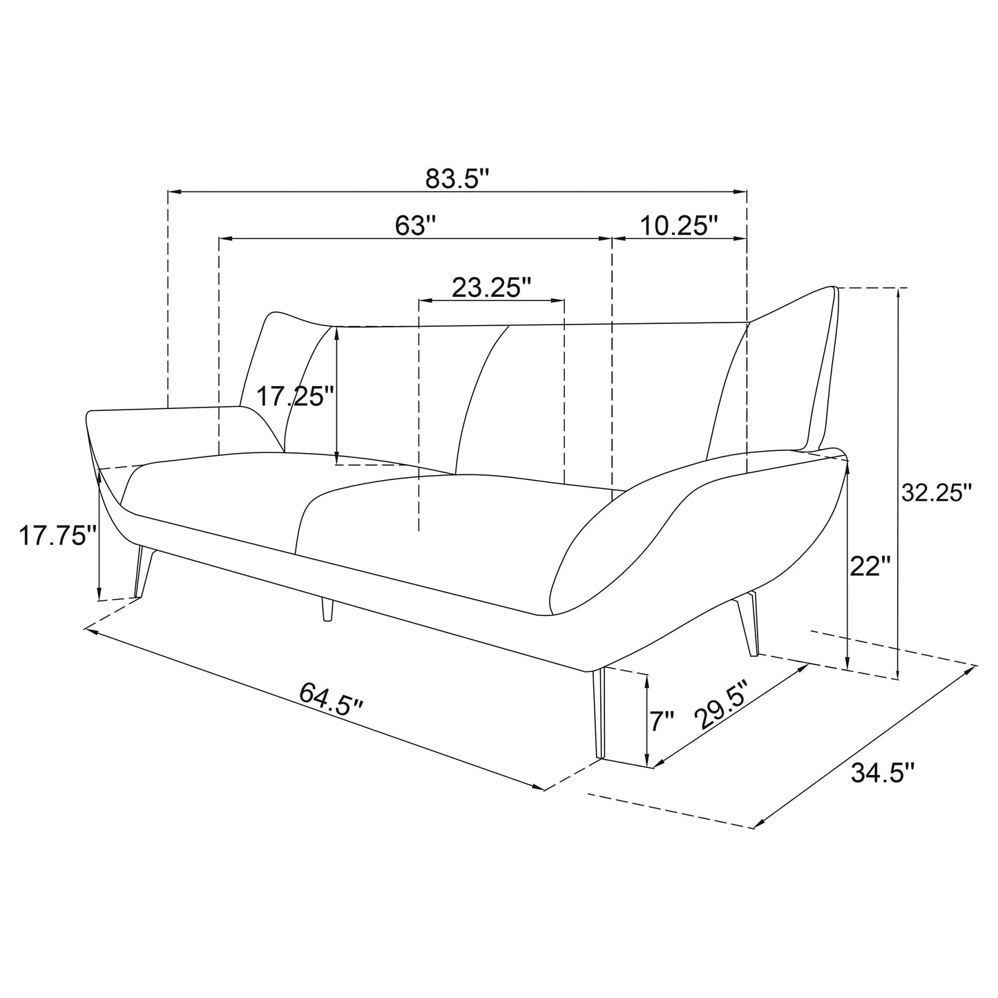 Acton 2-piece Upholstered Flared Arm Sofa Set Teal Blue