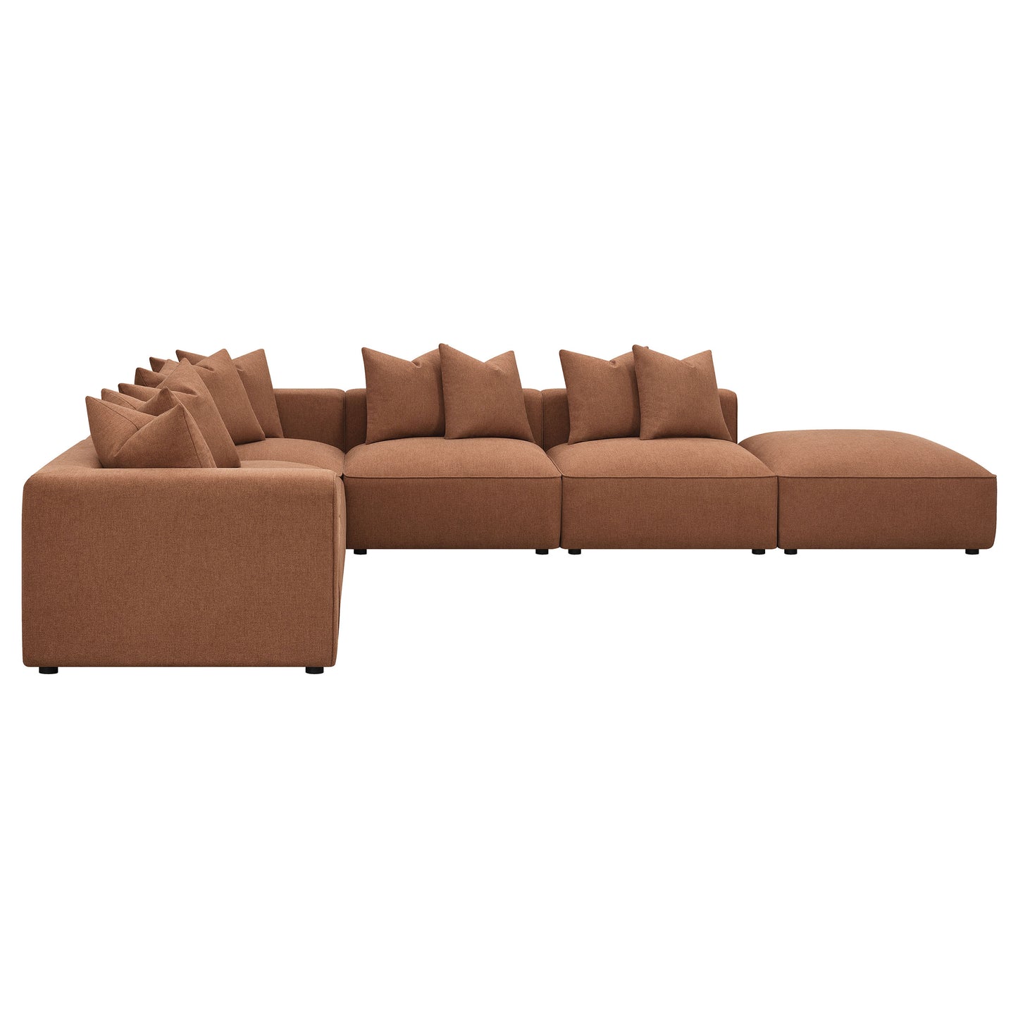 Jennifer 6-piece Upholstered Modular Sectional Terracotta