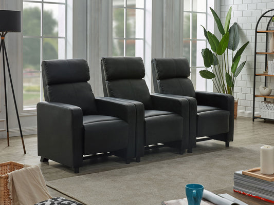 Toohey Upholstered Tufted Recliner Living Room Set Black