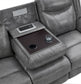 Conrad 2-piece Upholstered Padded Arm Motion Sofa Set Grey