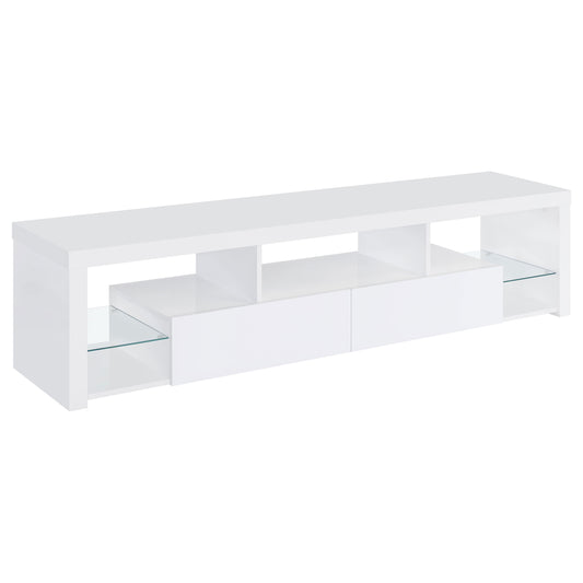 Jude 2-drawer Engineered Wood 71-inch TV Stand High Gloss White