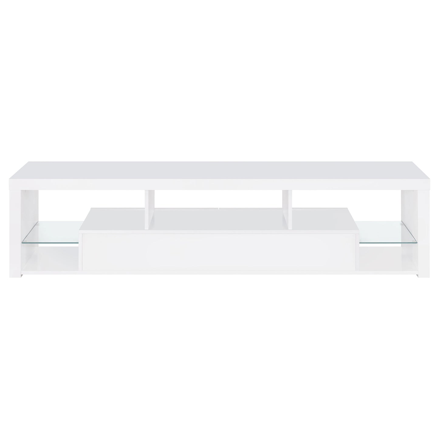 Jude 2-drawer Engineered Wood 71" TV Stand High Gloss White