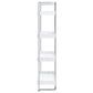 Ember 68-inch 4-shelf Bookshelf White High Gloss and Chrome