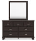 Covetown Full Panel Bed with Mirrored Dresser