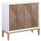 Gretchen 2-door Wood Fluted Parquet Cabinet White and Brown