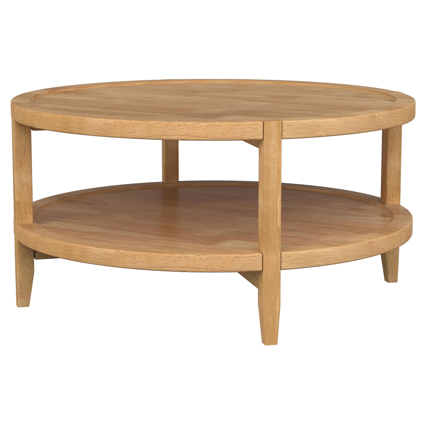 Camillo Round Solid Wood Coffee Table Maple Brown