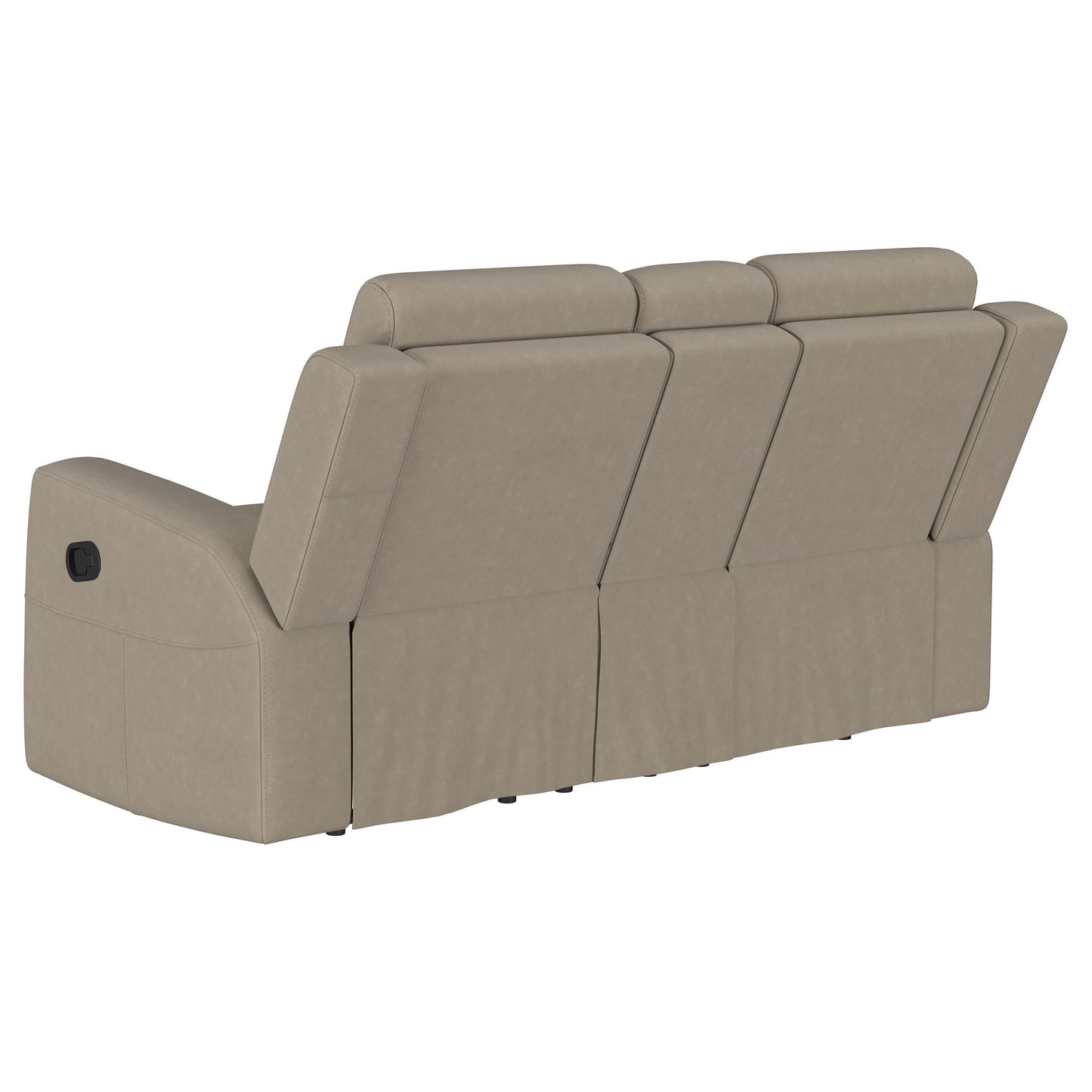 Brentwood 2-piece Upholstered Reclining Sofa Set Taupe