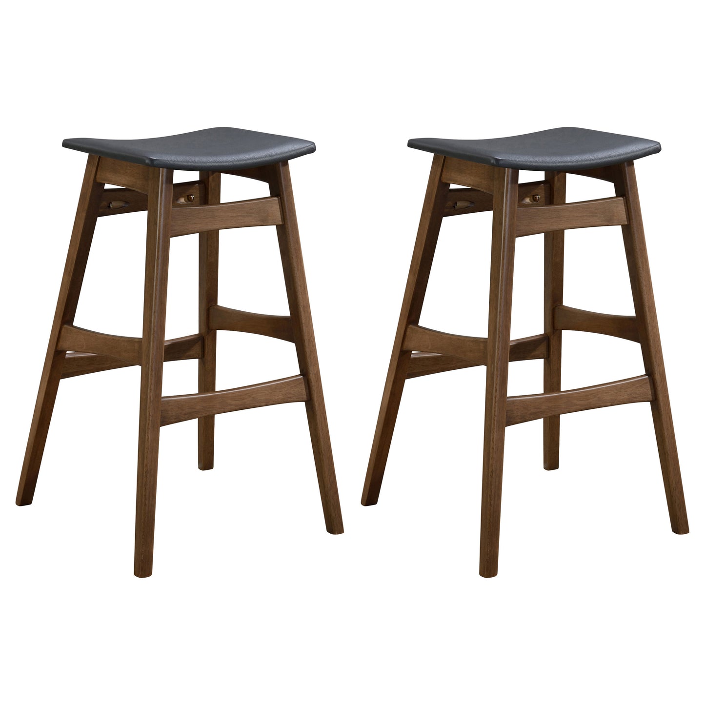 Finnick Cushioned Backless Bar Stool Walnut (Set of 2)