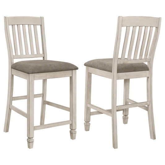 Sarasota Slat Back Counter Height Chairs Grey and Rustic Cream (Set of 2)