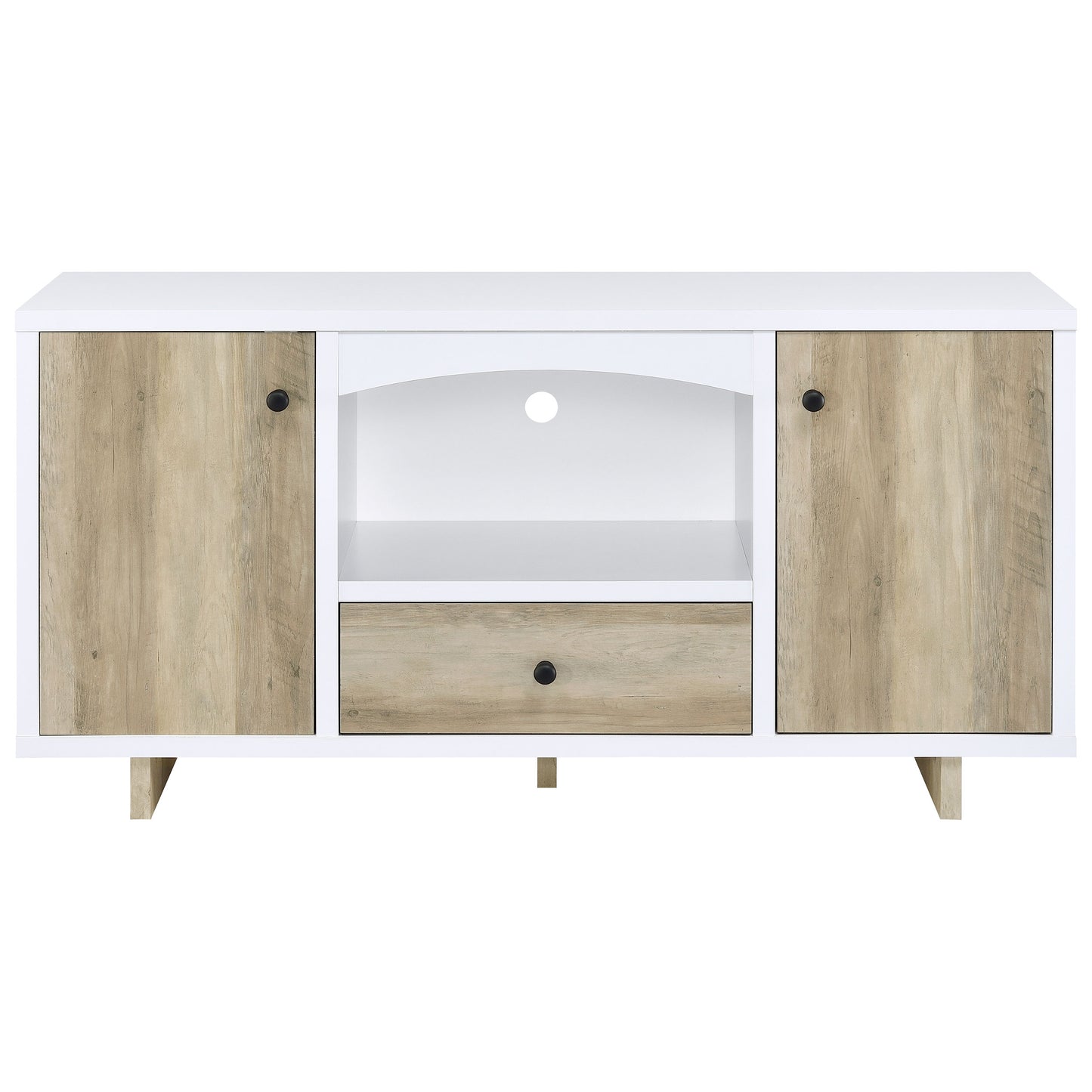 Dalton 2-door Storage Credenza White and Distressed Pine