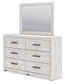 Cayboni Full Panel Bed with Mirrored Dresser