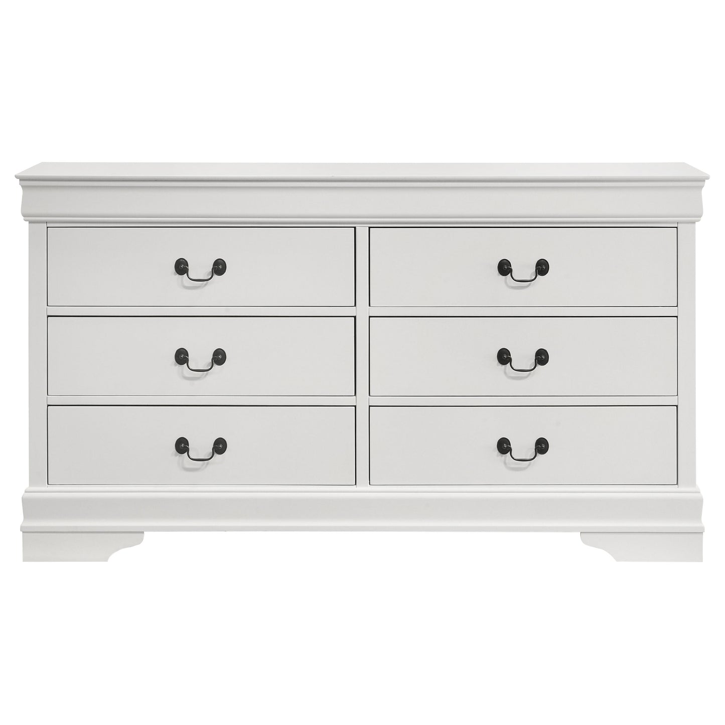 Louis Philippe 6-drawer Dresser White