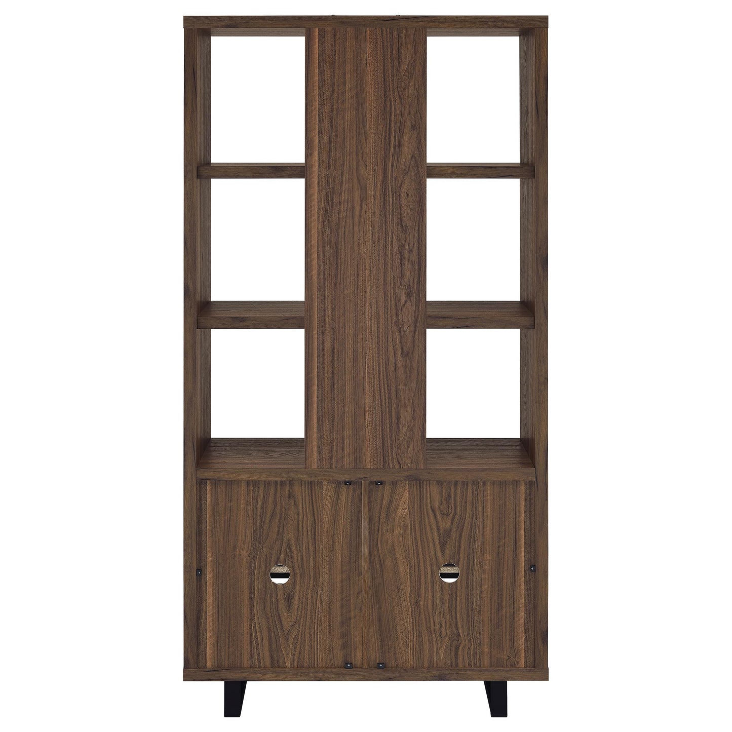 Maddox 71-inch 3-shelf Cabinet Bookcase Walnut