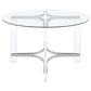 Keeling 47-inch Round Glass Top Acrylic Dining Table Chrome