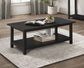 Payne Wood Coffee Table with Shelf Distressed Java