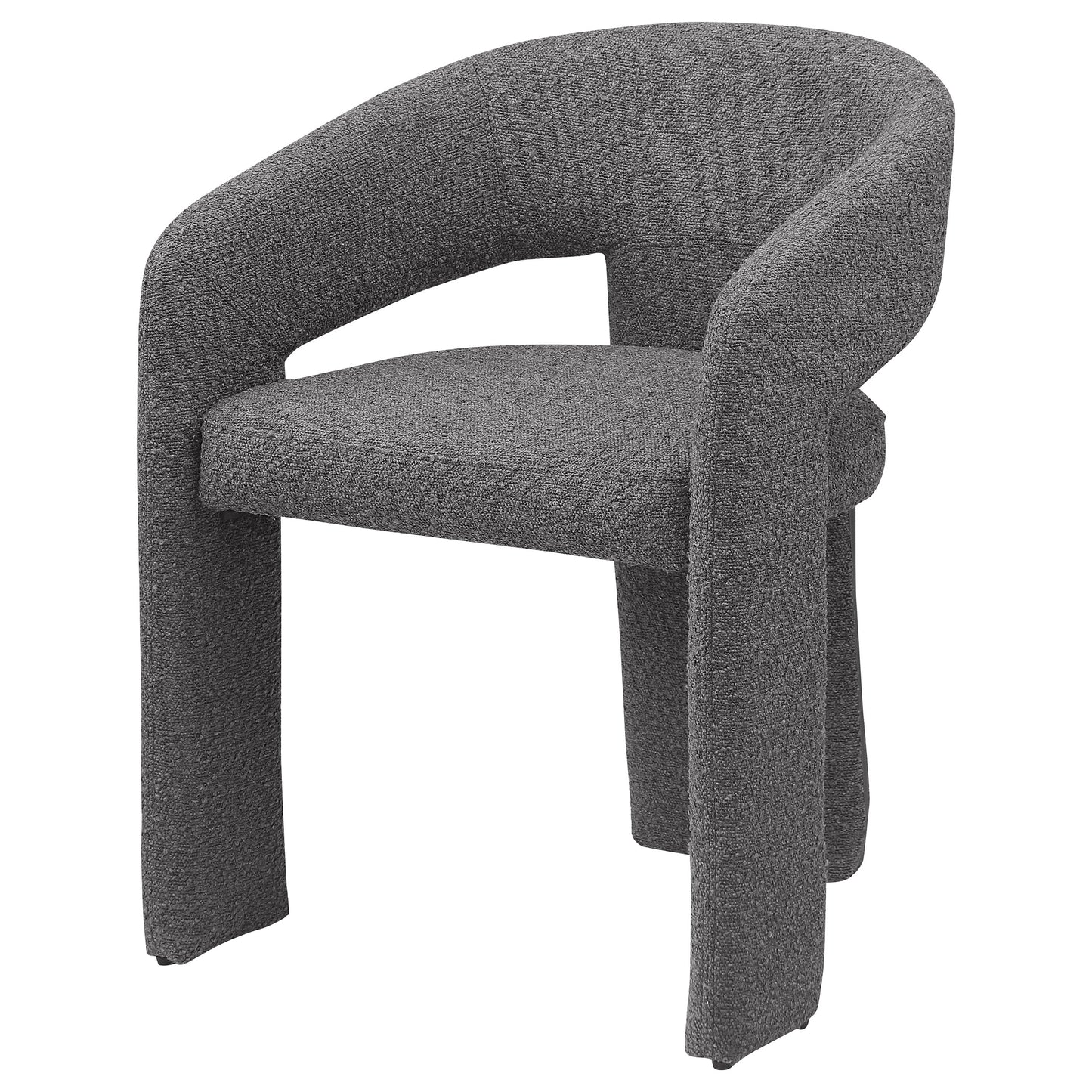 Eudora Boucle Upholstered Dining Arm Chair Grey (Set of 2)