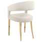 Galiano Velvet Upholstered Dining Arm Cream Beige (Set of 2)