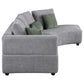 Toscano 134-inch Upholstered Sectional Sofa Grey