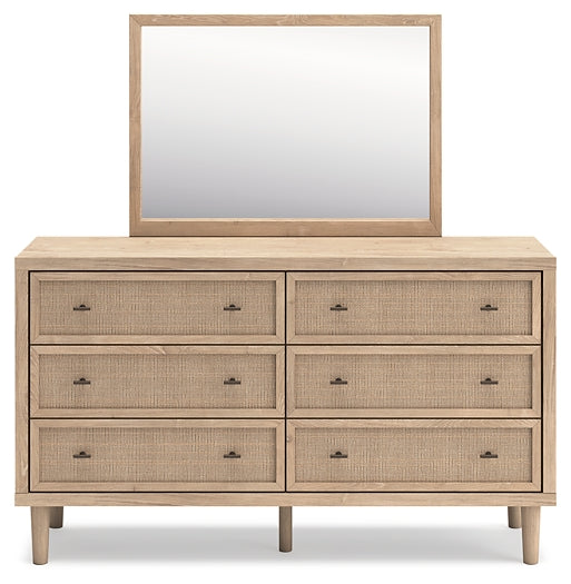 Cielden Full Panel Bed with Mirrored Dresser and Chest