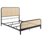 Lanewood Open Cane Webbing Metal Queen Bed Black