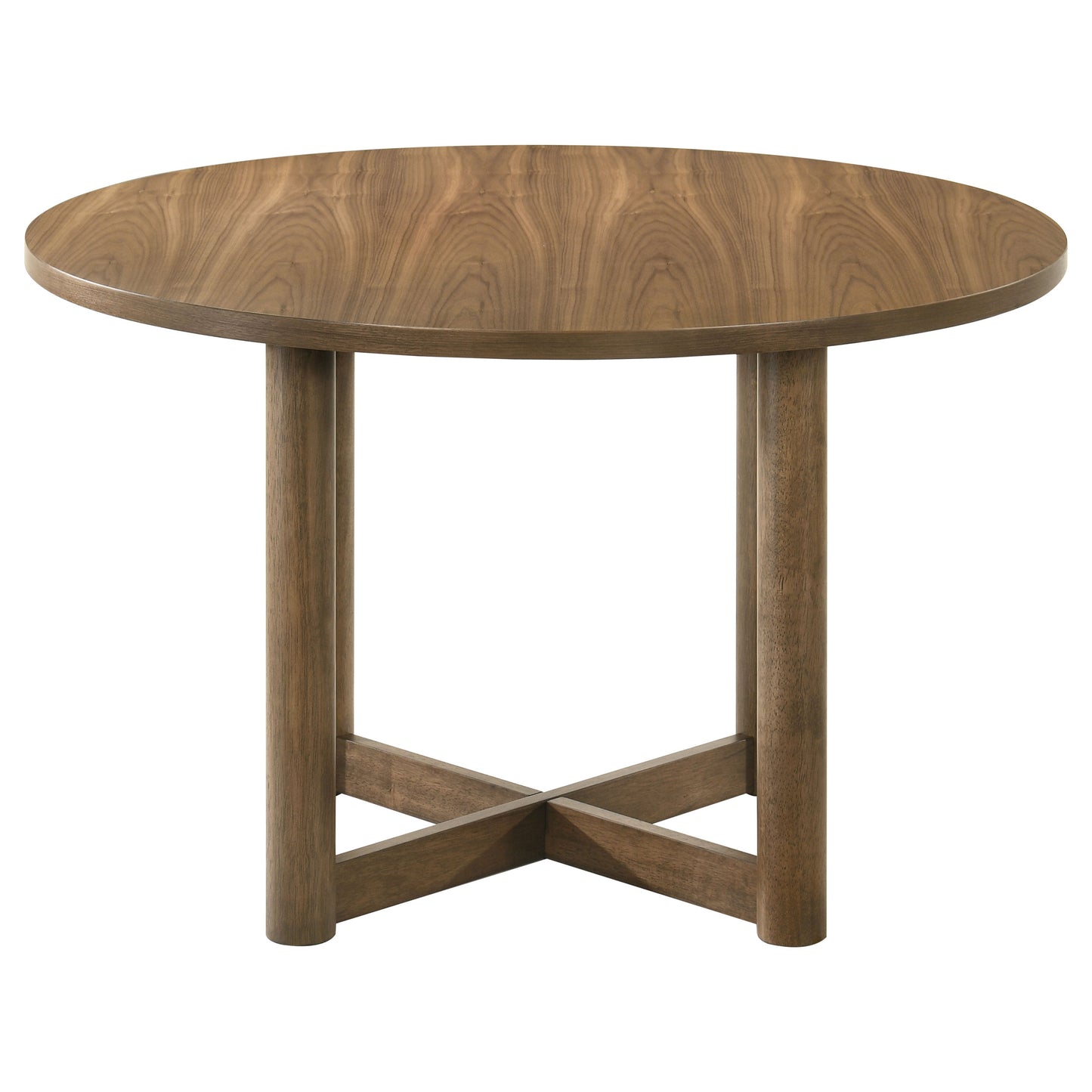 Crestmore 5-piece 46-inch Round Wood Dining Table Set Walnut