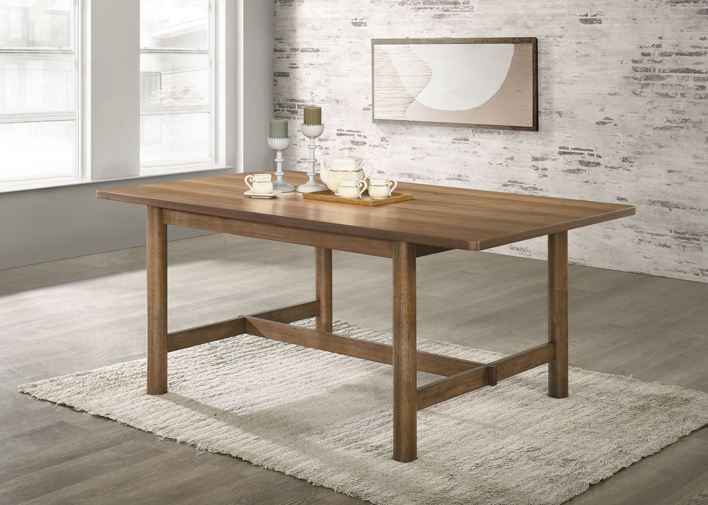 Crestmore 71-inch Rectangular Wood Dining Table Walnut