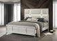 Olivia California King Panel Bed LED Headboard Pearl White