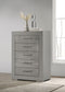 Ives 5-drawer Bedroom Chest of Drawers Grey High Gloss