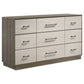 Fenwick 9-drawer Dresser Grey Oak