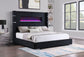 Tisdall 67-inch Upholstered Eastern King Fireplace Bed Black