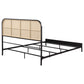 Amherst Radio Weave Rattan Metal Queen Bed Black