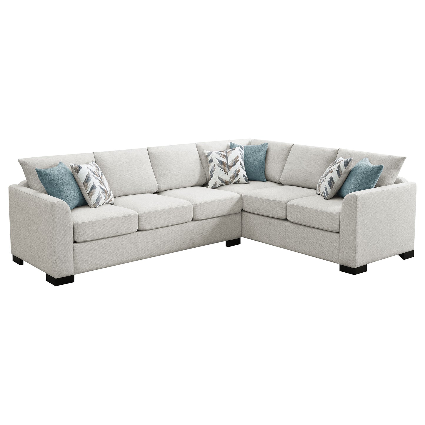 Ashford Chenille Upholstered Sleeper Sectional Sofa Greige