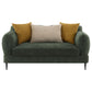 Jade Chenille Upholstered Modern Track Arm Loveseat Green